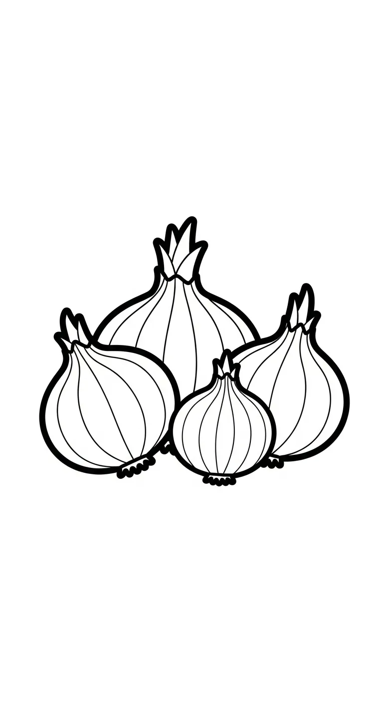 coloriage Oignon à imprimer pour enfant de 4 ans 1