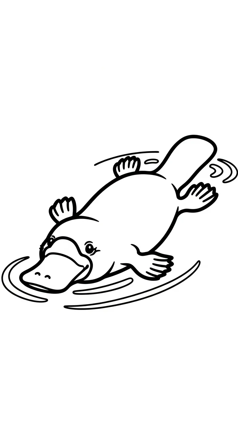 coloriage Ornithorynque à imprimer pour enfant de 12 ans