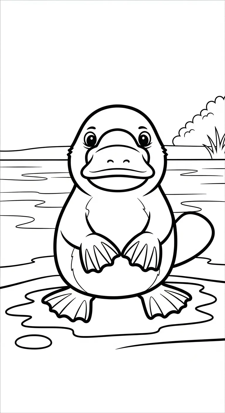 image de coloriage Ornithorynque pour enfant