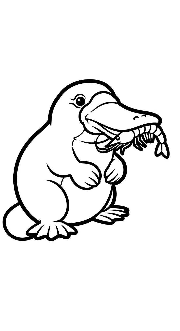 coloriage Ornithorynque à imprimer pour enfant de 3 ans