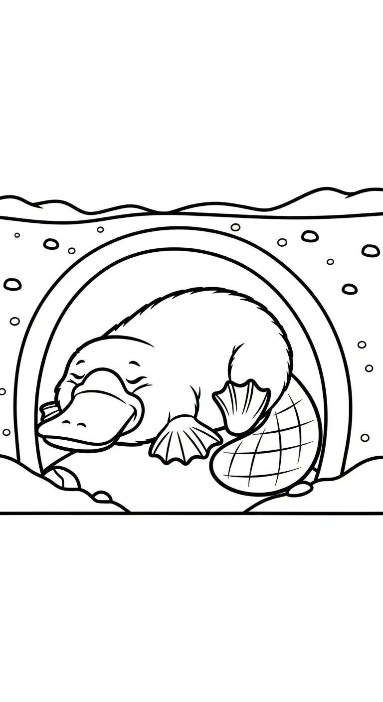 coloriage Ornithorynque pour enfant de 3 ans