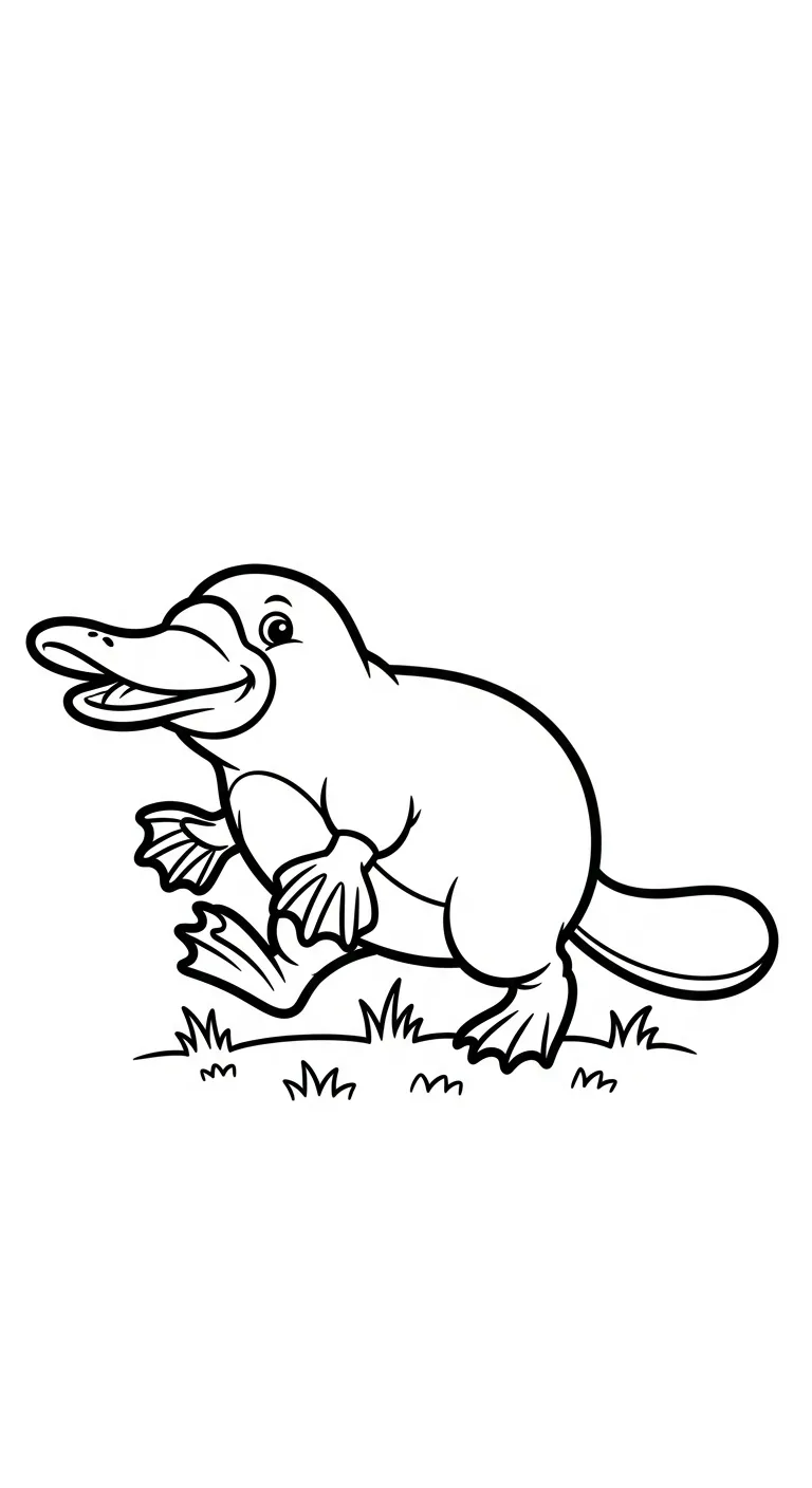 coloriage Ornithorynque à imprimer pour enfant de 2 ans