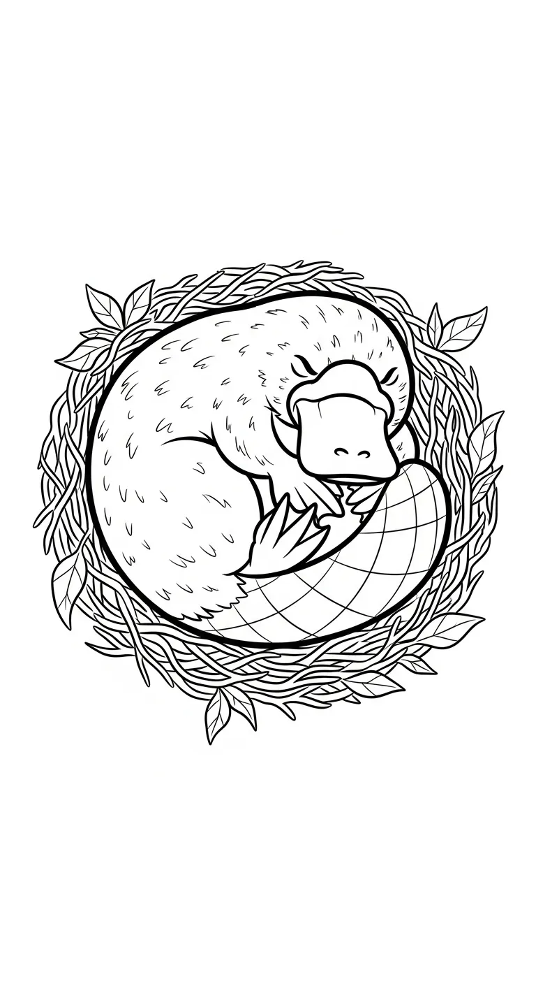 coloriage Ornithorynque à imprimer pour enfant de 6 ans 1