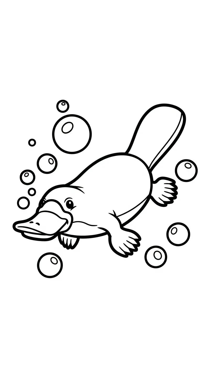 coloriage Ornithorynque a colorier en ligne gratuitement 2