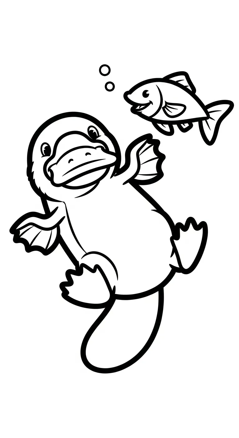 coloriage Ornithorynque gratuit pour enfants