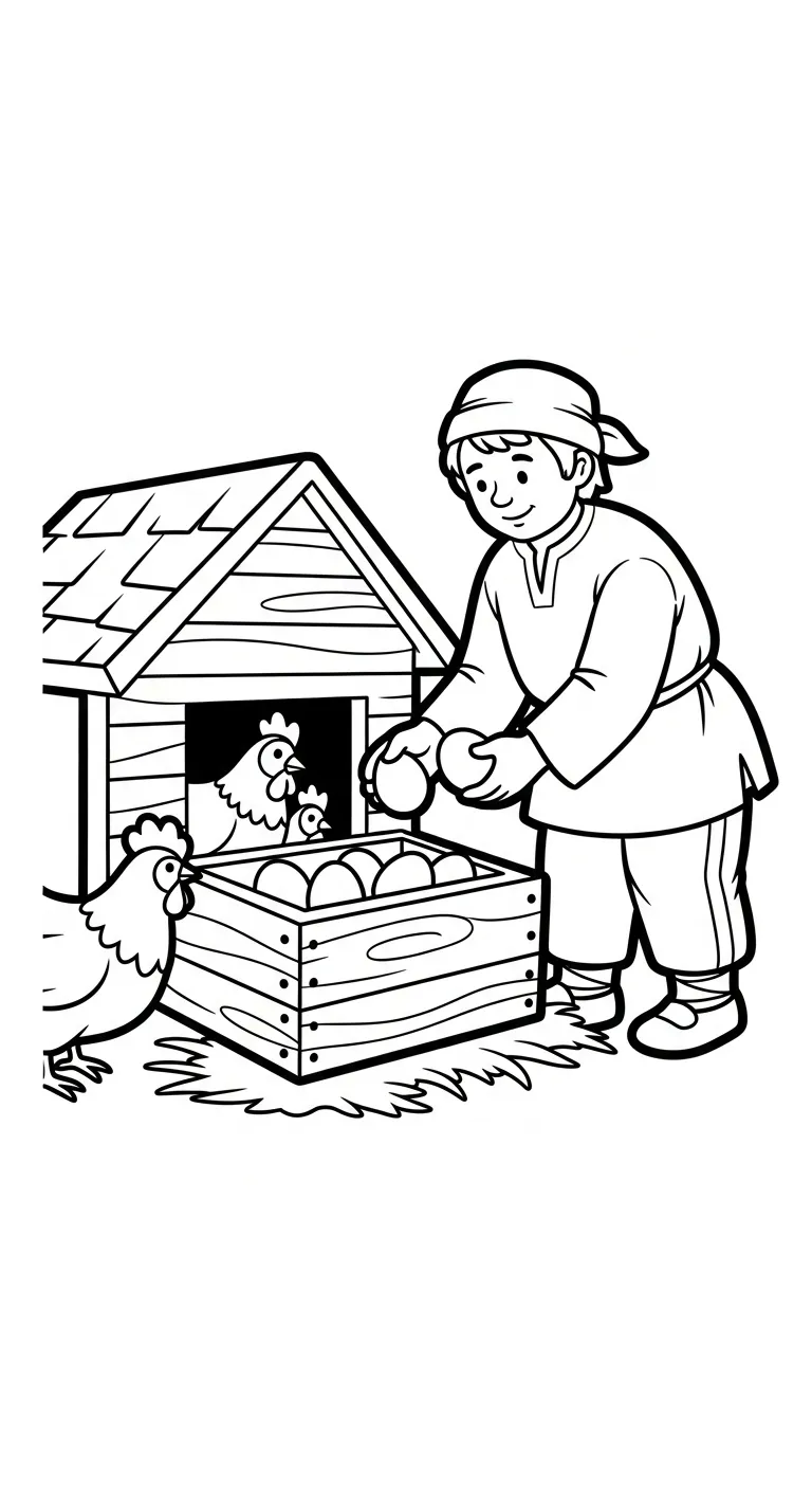 coloriage Paysan à imprimer pour enfant de 9 ans