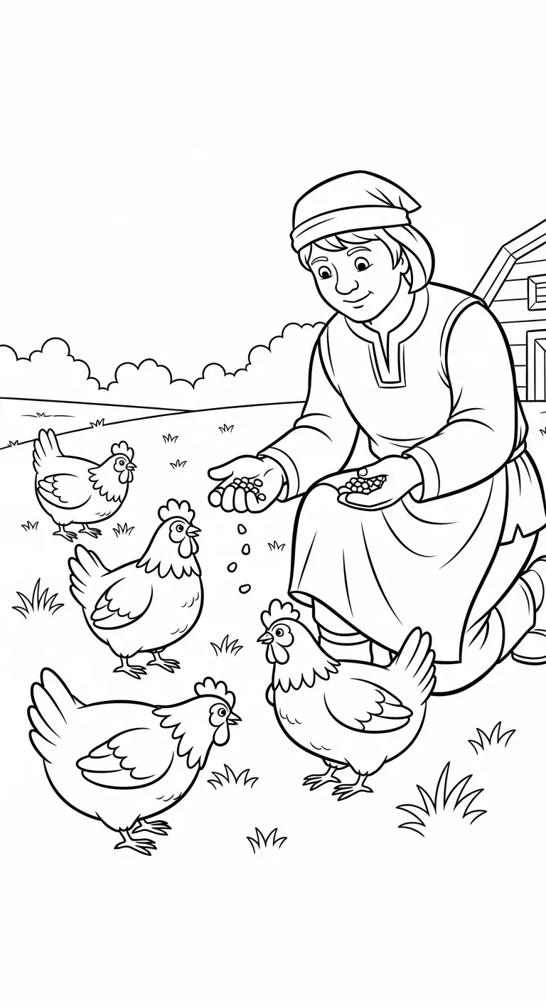 coloriage Paysan pour enfant de 4 ans