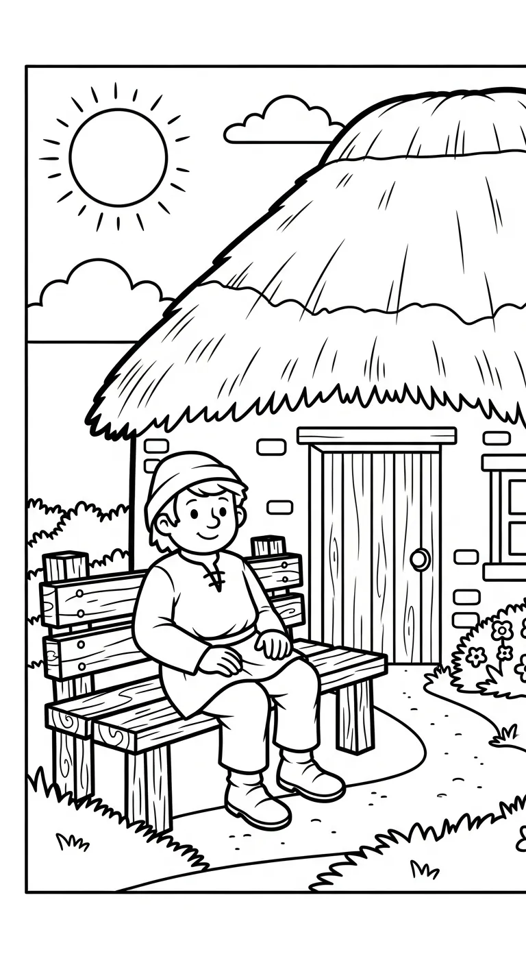 coloriage Paysan pour enfant de 2 ans