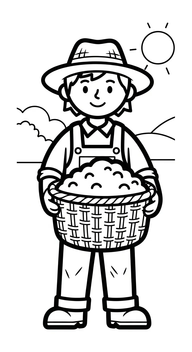 coloriage Paysan pour enfant gratuit 1