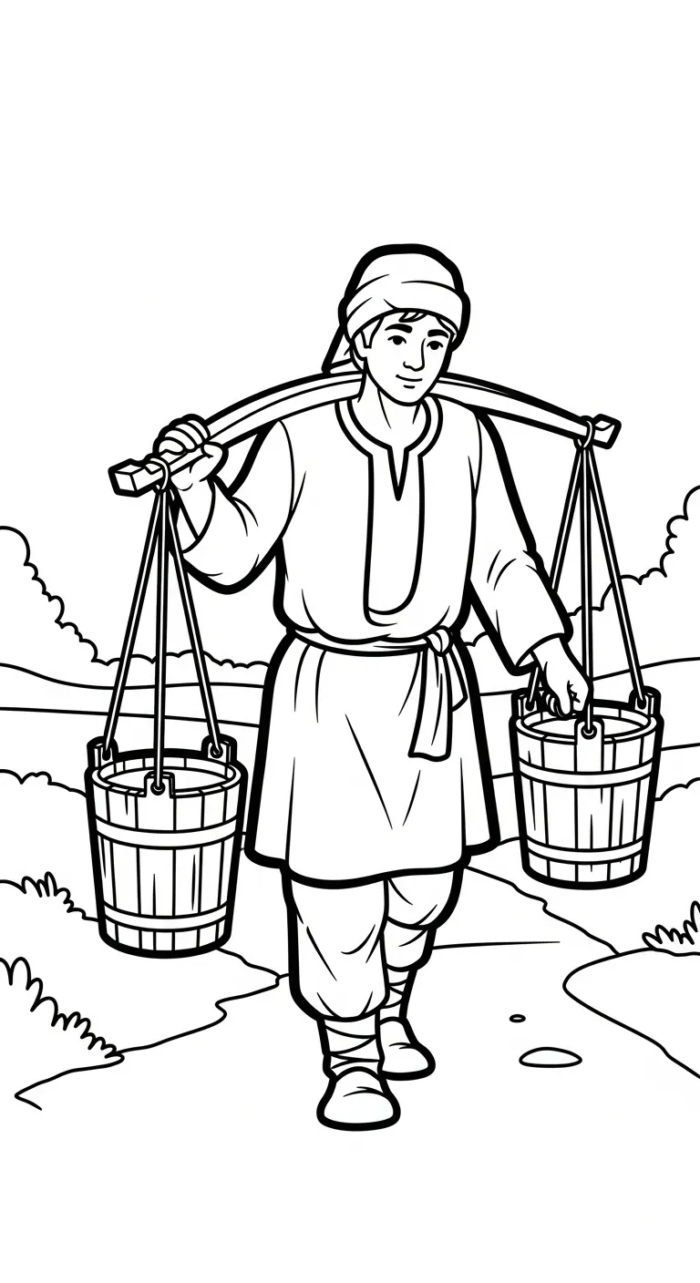 coloriage Paysan pour enfant a imprimer gratuit