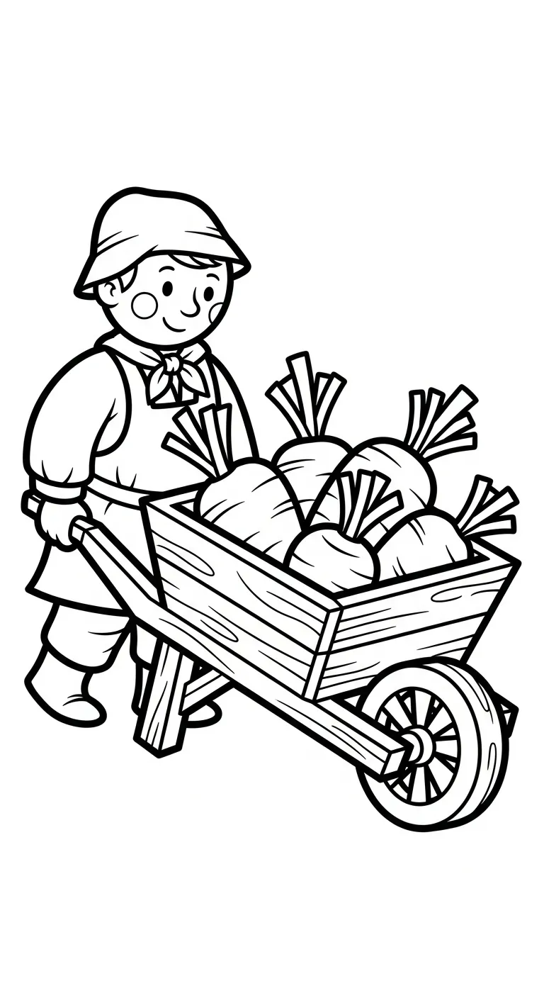 coloriage Paysan d'enfant a imprimer 1