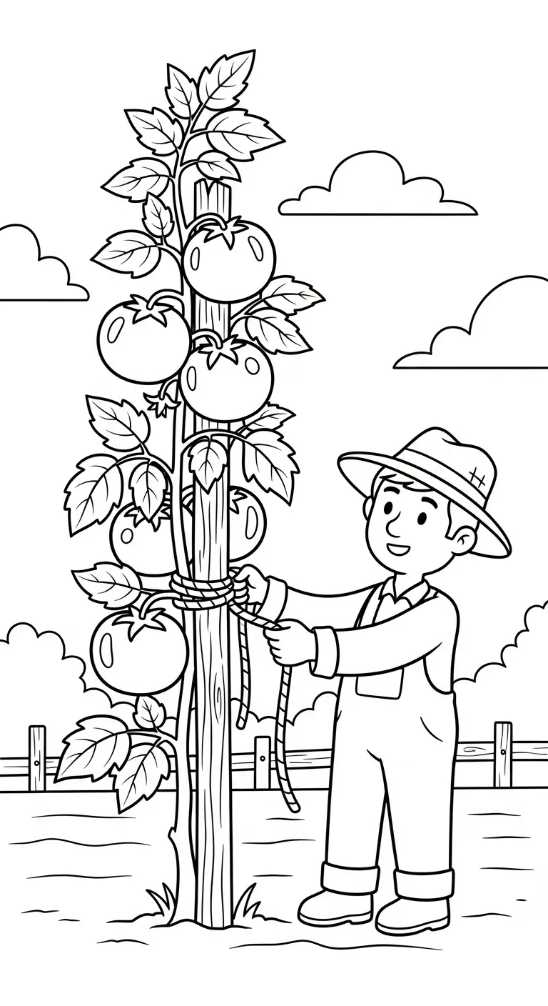 coloriage Paysan pour enfant de 3 ans