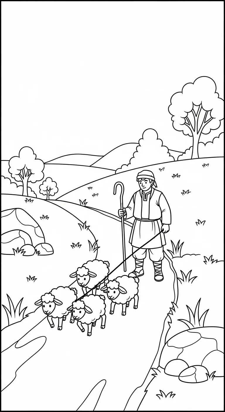 coloriage Paysan pour enfant de 4 ans 1