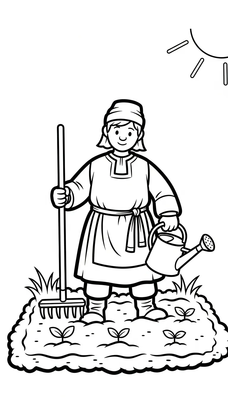 coloriage Paysan pour enfant de 5 ans