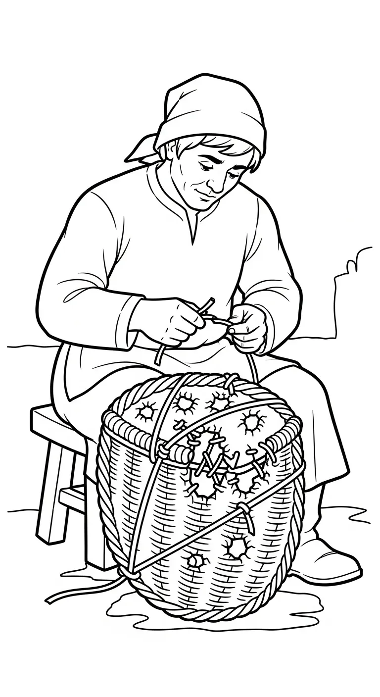 coloriage Paysan à imprimer pour enfant de 8 ans