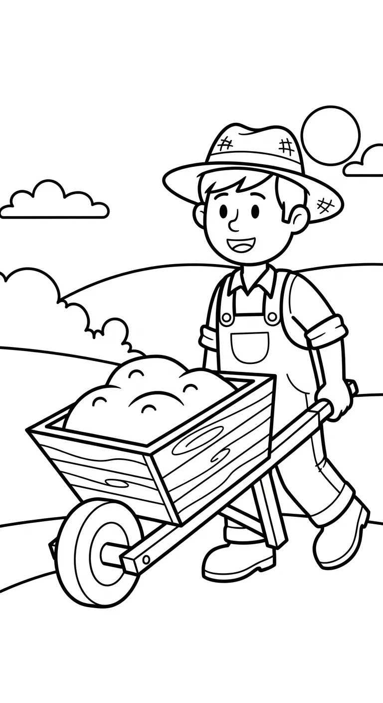 coloriage Paysan pour enfants à imprimer