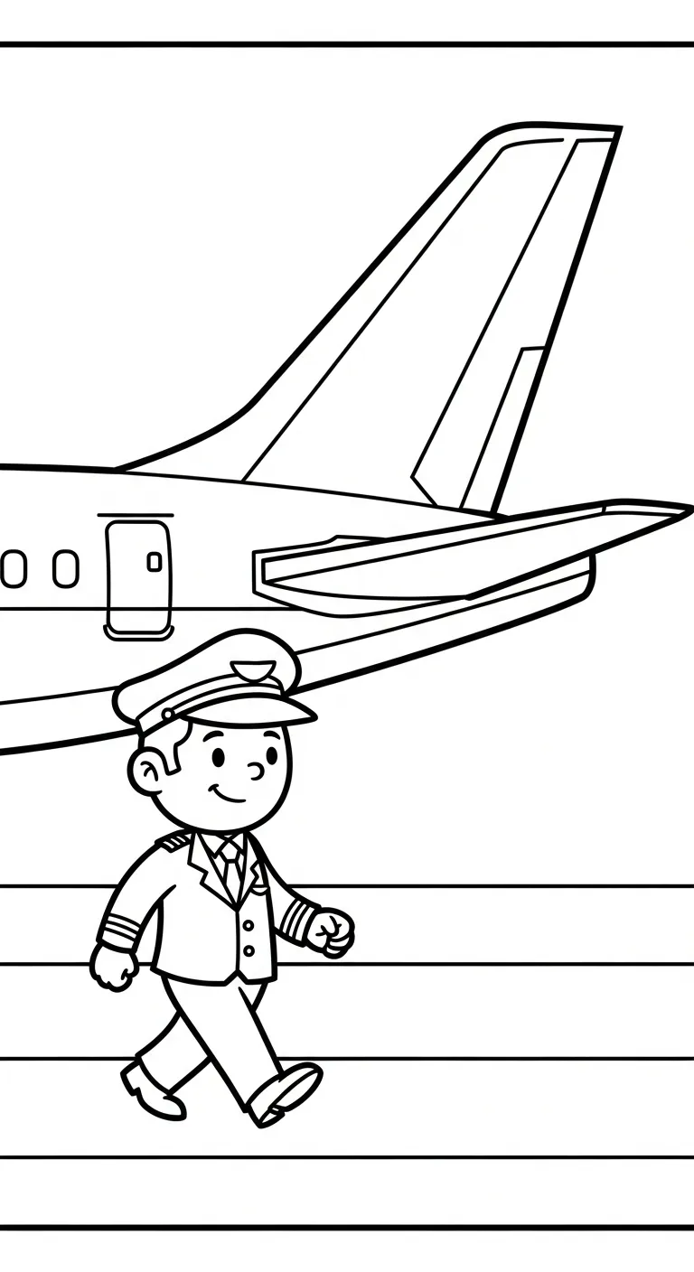 image pour coloriage Pilote enfant