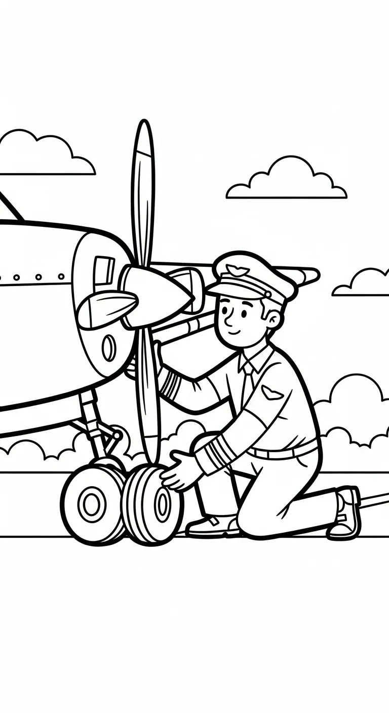 coloriage Pilote pour bebe a imprimer