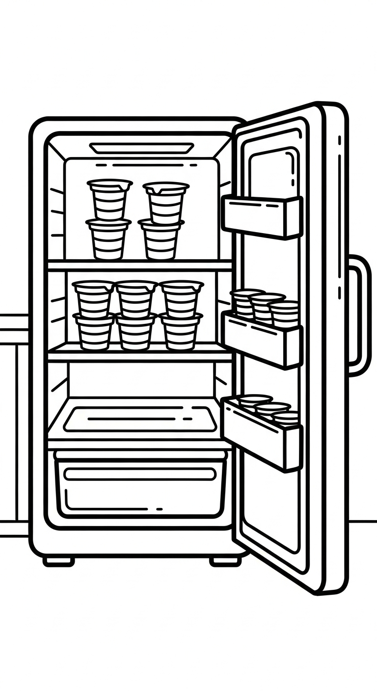 Uppdaterad Kawaii-målarbild för kylskåp att skriva ut 1