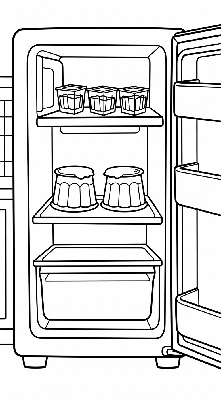 Målarbild om kylskåp (uppdaterad) att skriva ut för ett 6-årigt barn