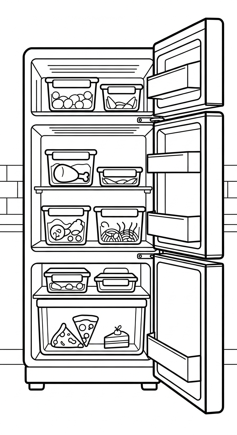 Gratis utskrivbar målarbild med kylskåp (uppdaterad) 1