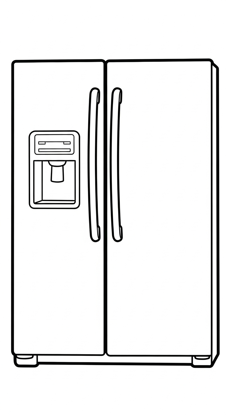 Målarbild om kylskåp (uppdaterad) att skriva ut för ett 2-årigt barn