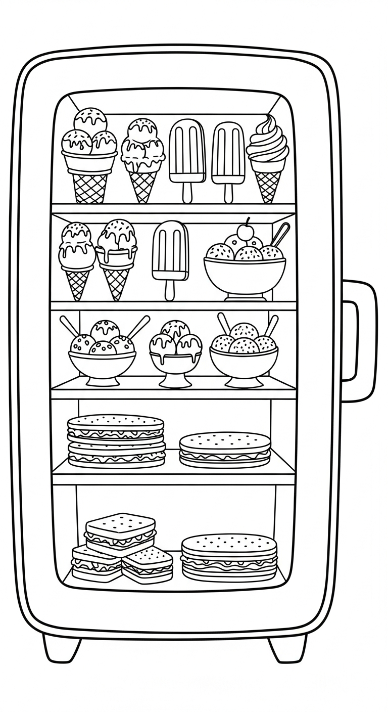 Uppdaterad målarbild för kylskåp för barn att skriva ut