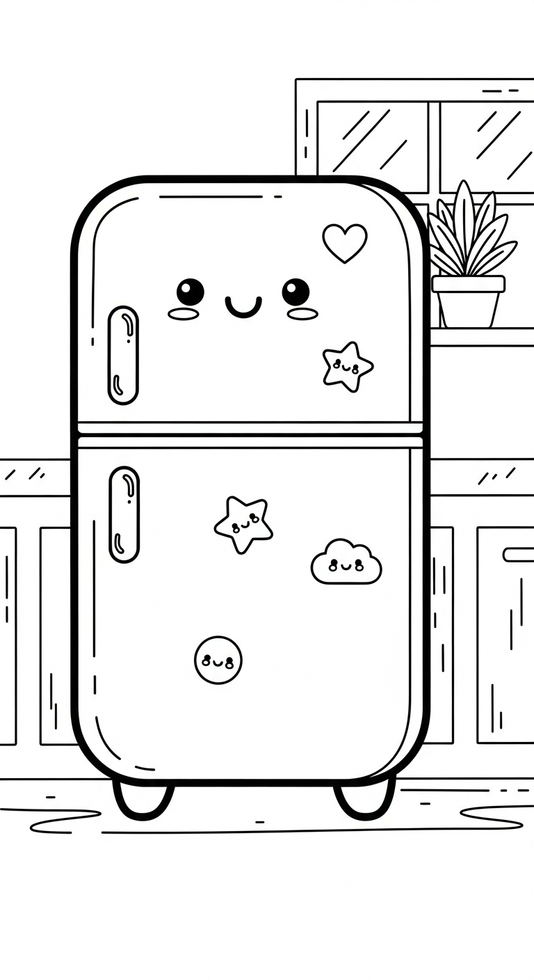 Målarbild för kylskåp uppdaterad för utskrift gratis i PDF-format