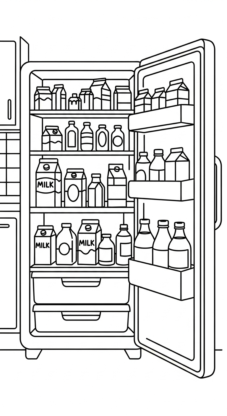 Uppdaterad målarbild för kylskåp för barn att skriva ut