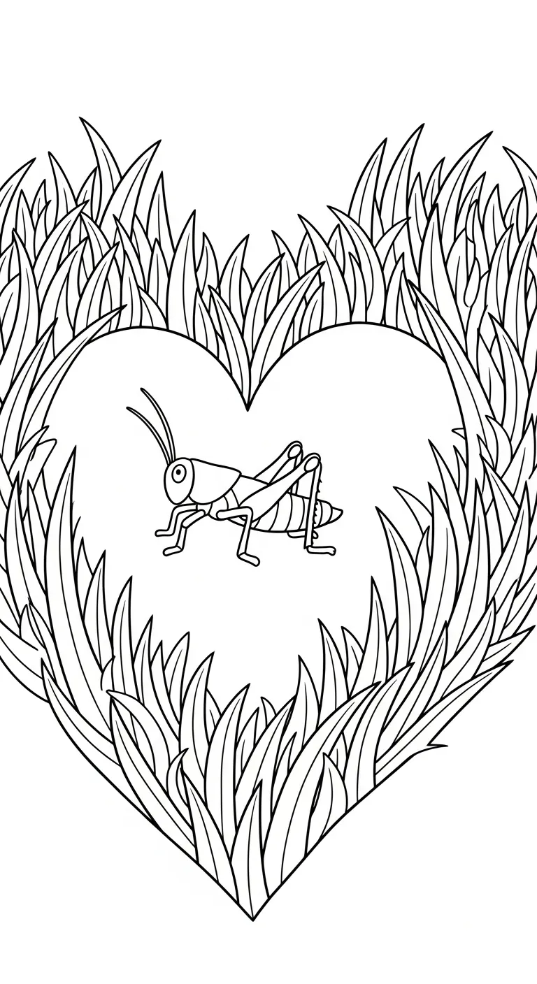 image de coloriage Sauterelle pour enfant