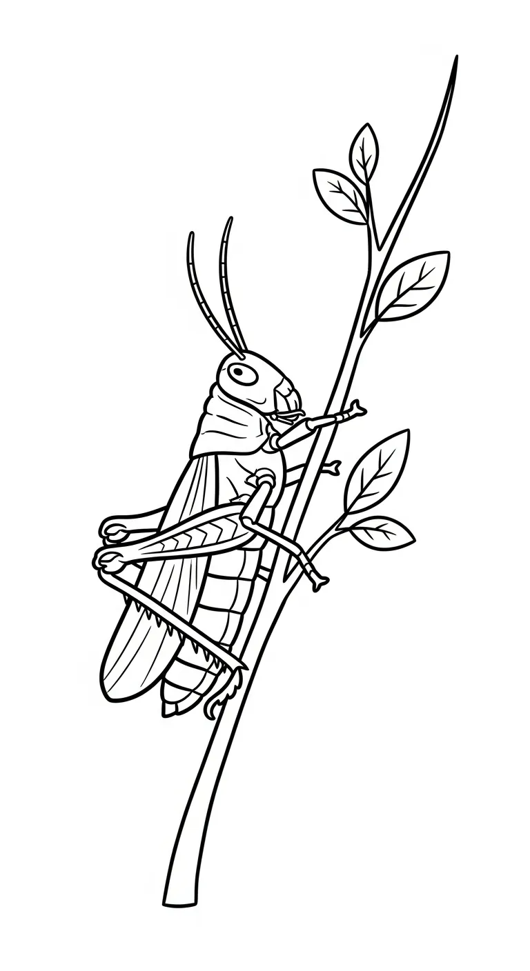 coloriage Sauterelle pour enfant de 6 ans