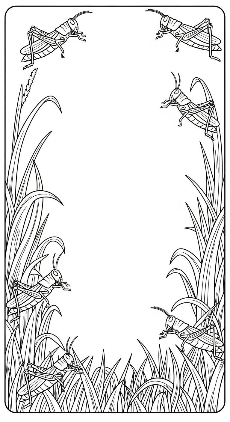 coloriage Sauterelle et decoupage