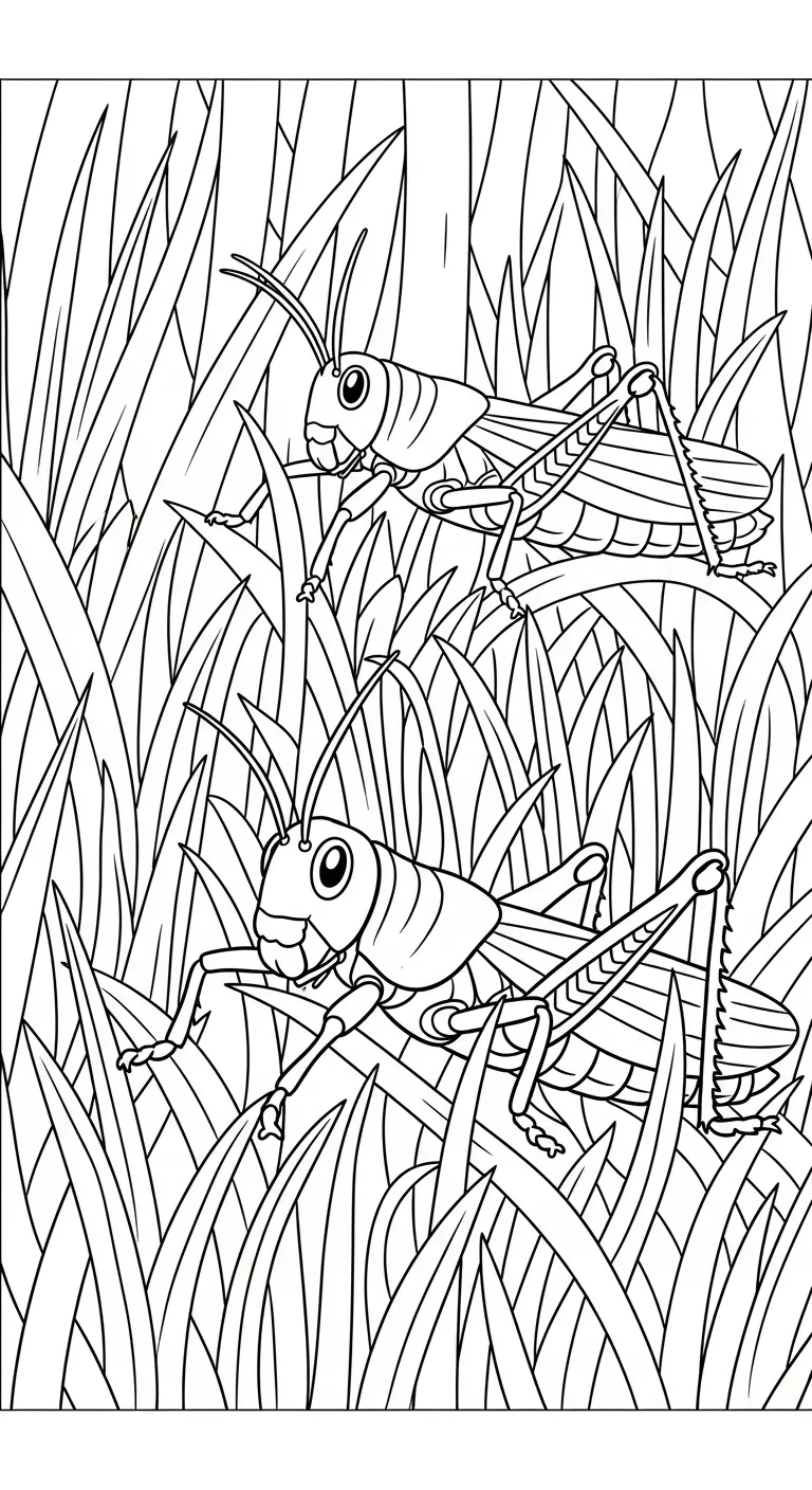 coloriage Sauterelle et decoupage a imprimer gratuit 2