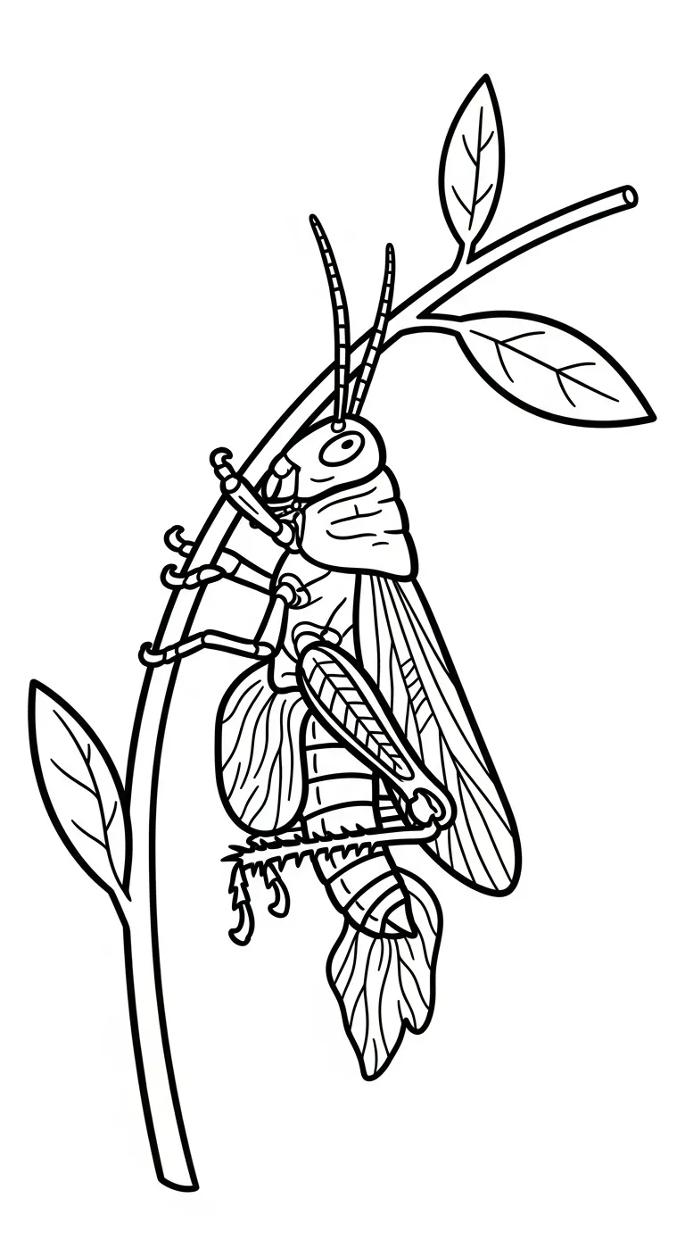 coloriage Sauterelle a imprimer gratuitement