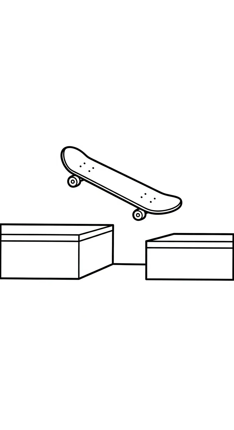 coloriage Skateboard pour enfant de 7 ans