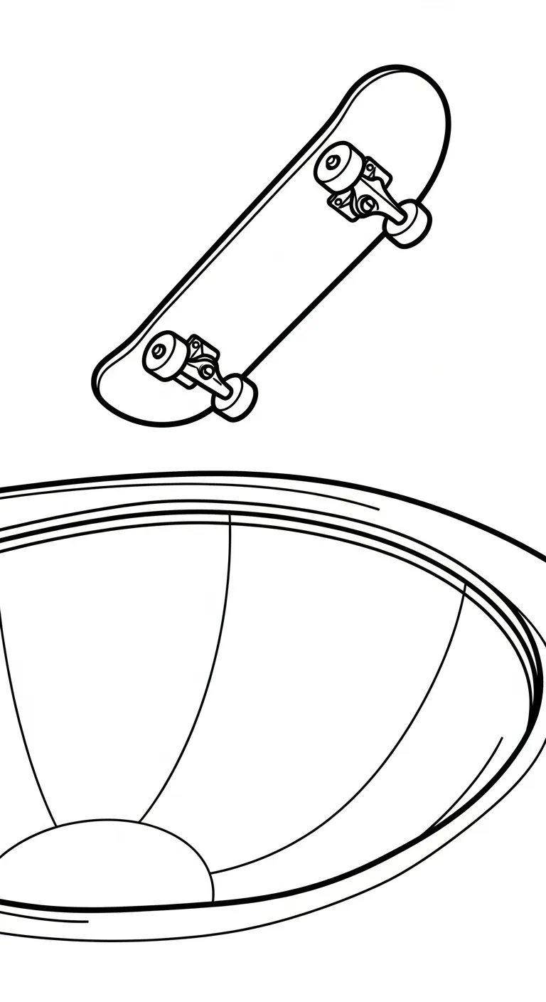 coloriage Skateboard pour enfant de 3 ans