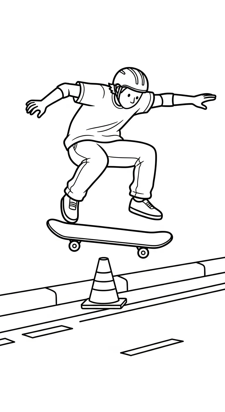 coloriage Skateboard et découpage à imprimer