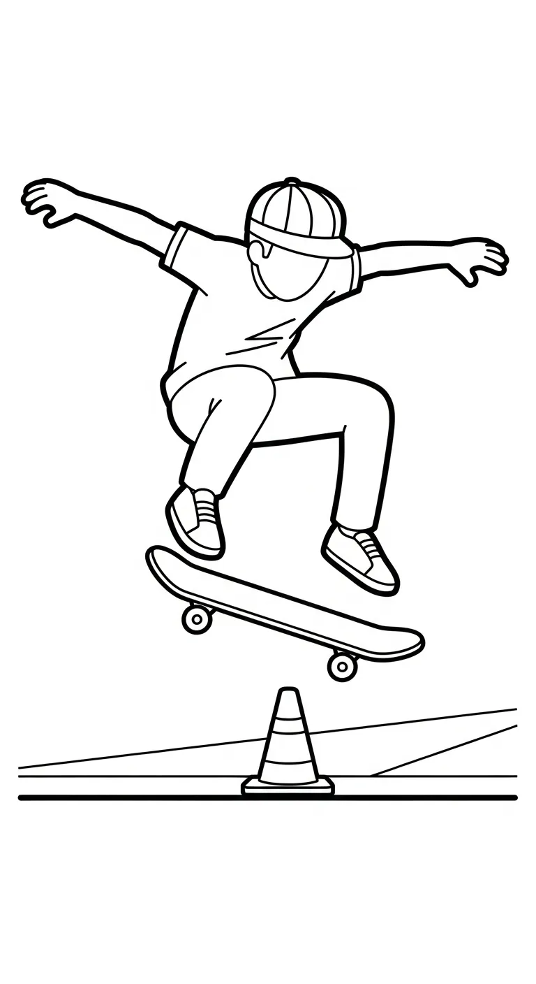 coloriage Skateboard pour enfant de 6 ans