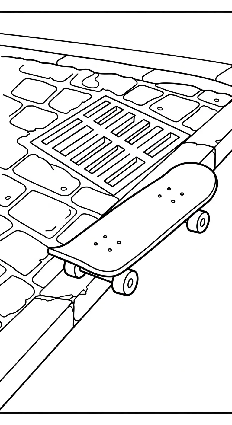 coloriage Skateboard et apprentissage
