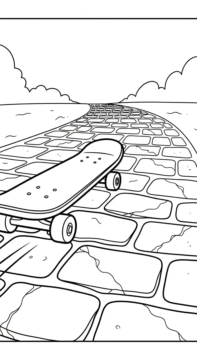 coloriage Skateboard à imprimer gratuitement pdf 1