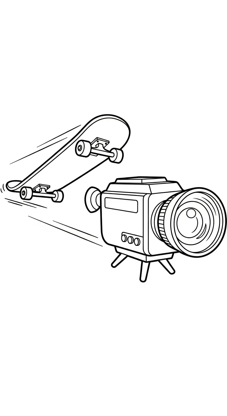 imprimer coloriage Skateboard pour enfant