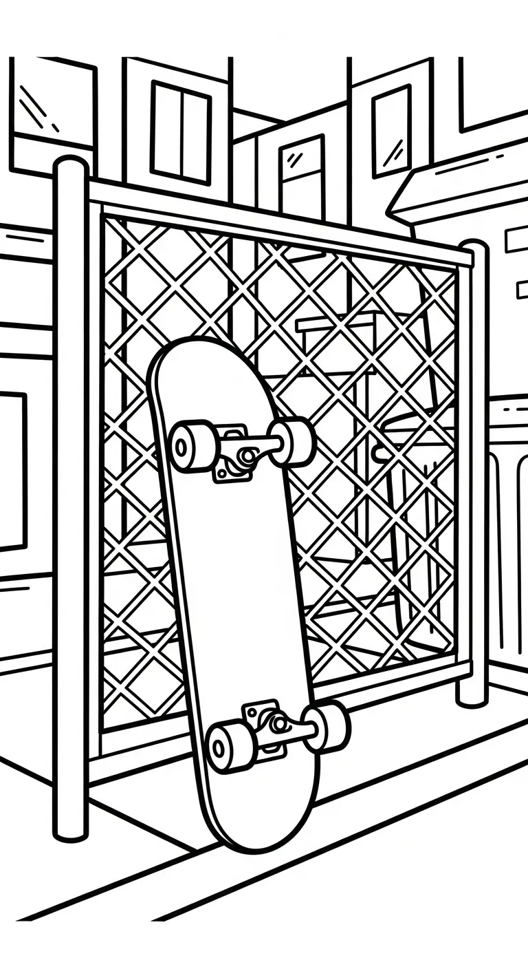 coloriage Skateboard pour enfant de 2 ans 1