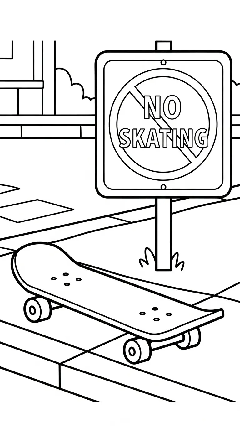 coloriage Skateboard à imprimer pour enfant de 6 ans