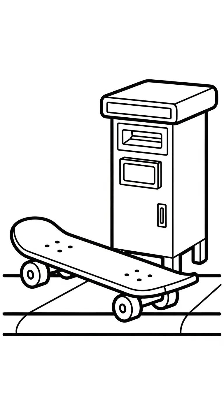 coloriage Skateboard pour primaire 1