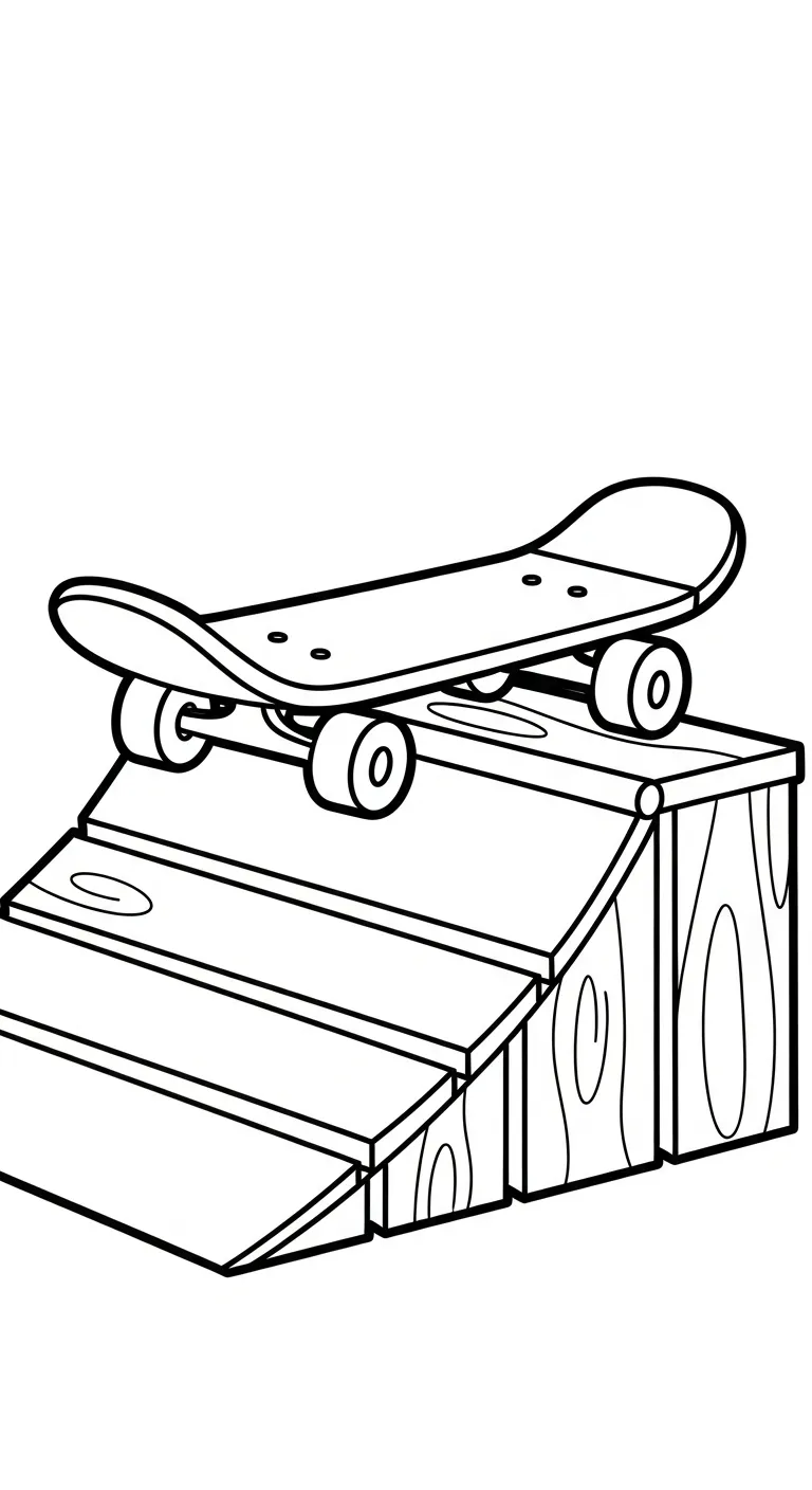 coloriage Skateboard et decoupage