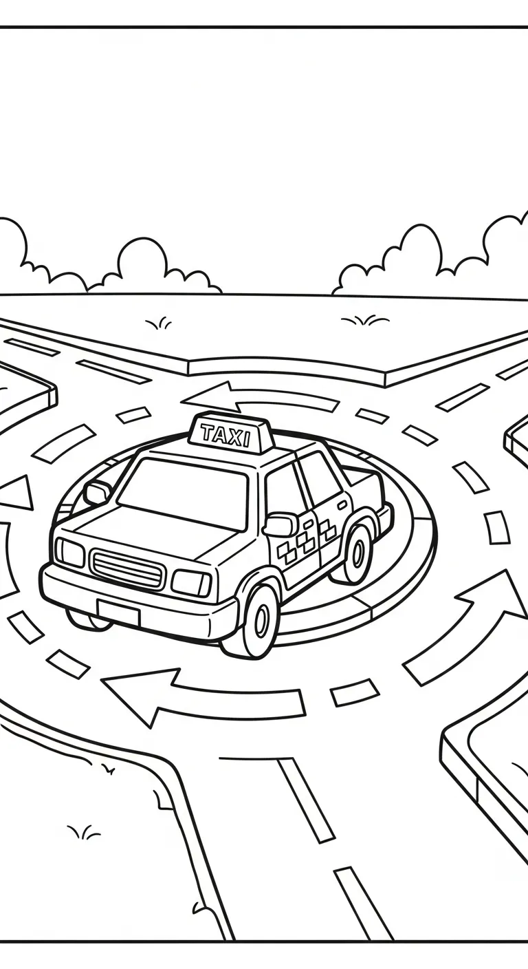 coloriage Taxi pour enfant de 8 ans