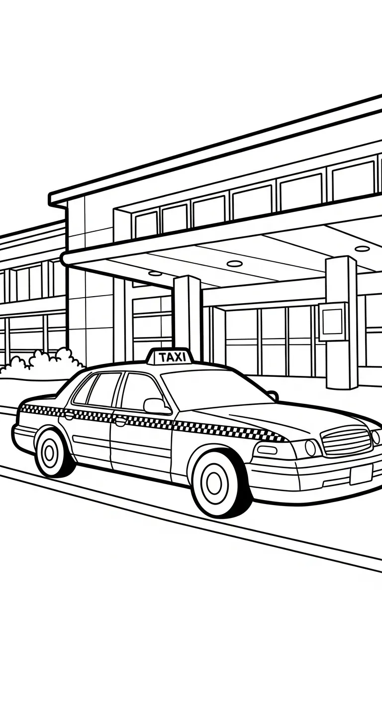 coloriage Taxi à imprimer pour enfant de 9 ans