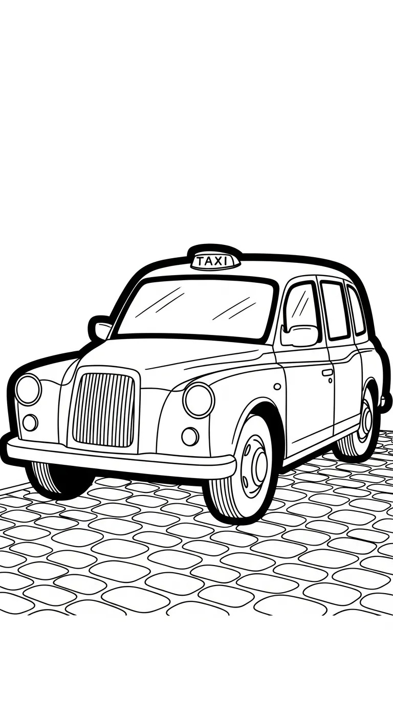 image de coloriage Taxi pour enfant