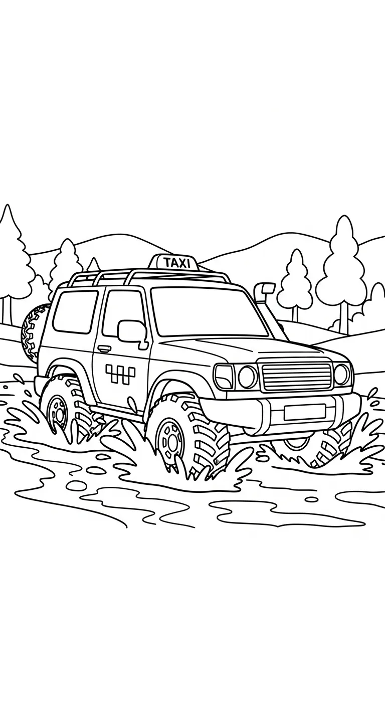 coloriage Taxi gratuit a imprimer