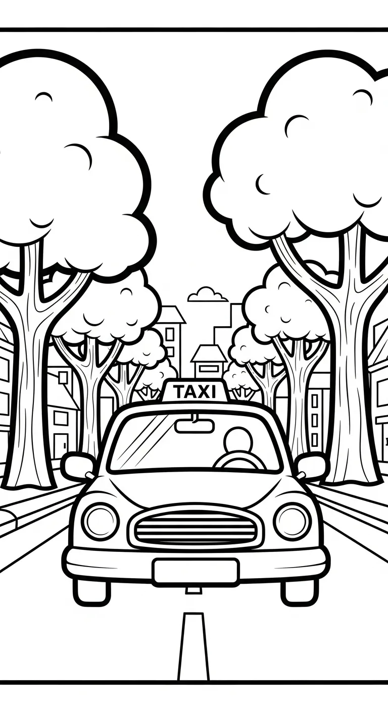 coloriage Taxi gratuit à imprimer